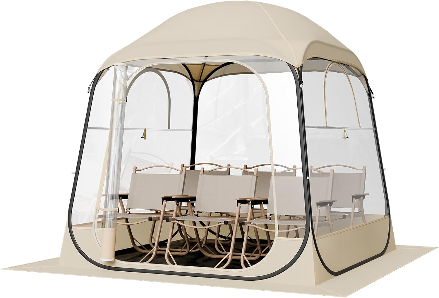 VEVOR Pop-Up-Sportzelt, 4 Größen optional, klares Blasenzelt für 1-6 Personen, wasserdichtes Outdoor-Pod mit Bodenmatte und oberer Abdeckung, Garten-Iglu-Kuppelzelte, Camping-Unterstand für