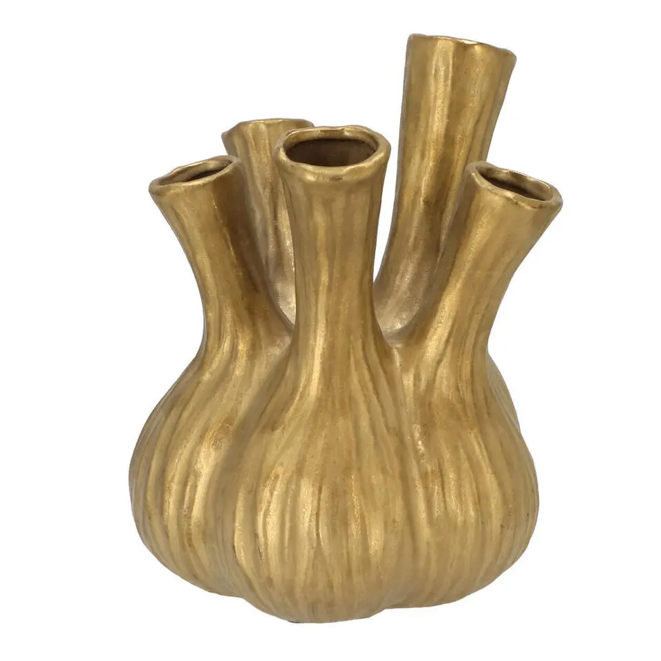 DK Design vaas Aglio - tulpenvaas - goud mat - D20 x H25 cm