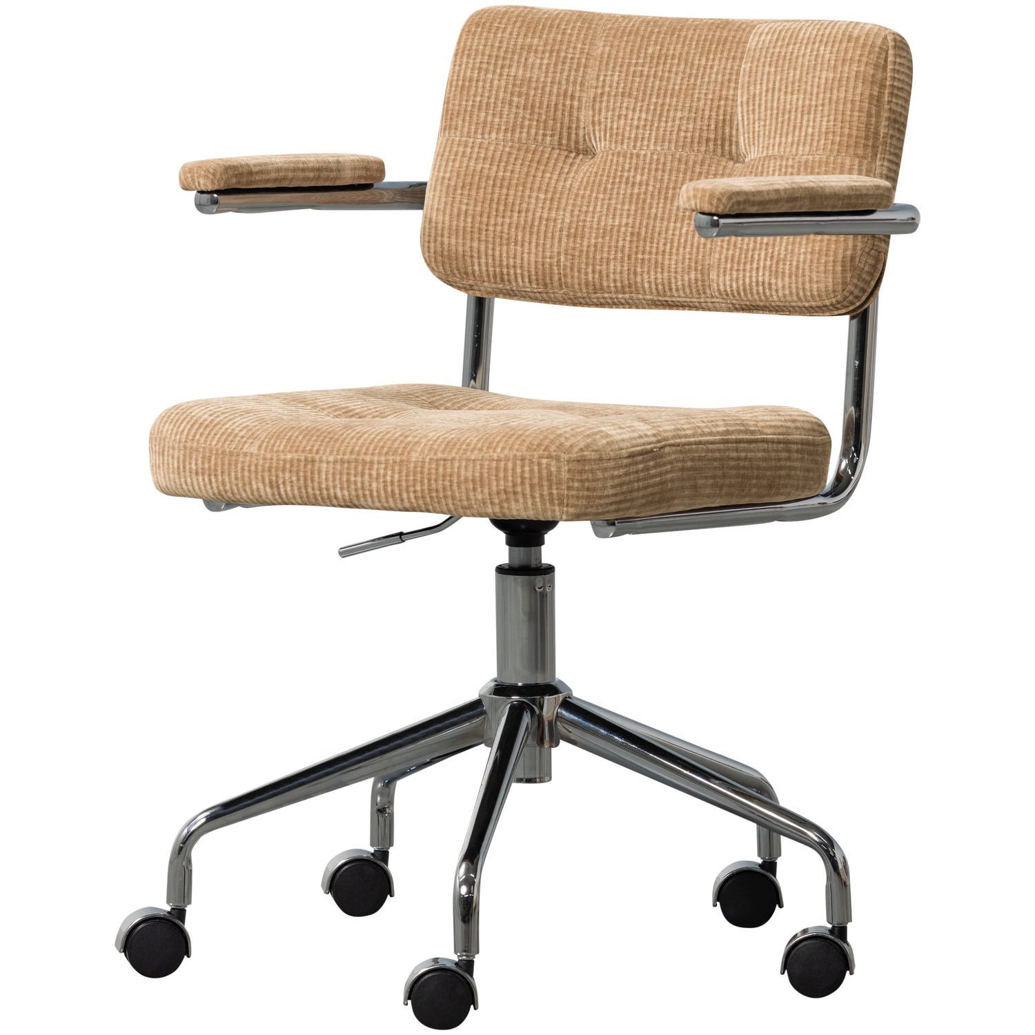 WOOOD Kova Bureaustoel - Geweven Ribstof - Donkerzand - 87x54x80