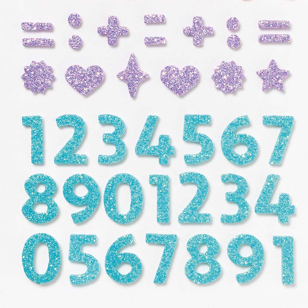 Folia stickers glitter - cijfers - 112st