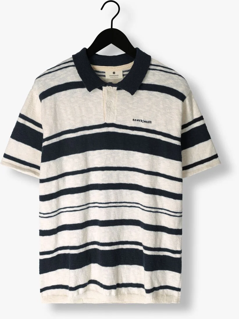 ANERKJENDT gebroken wit anerkjendt polo aksofus stripe s/s knit