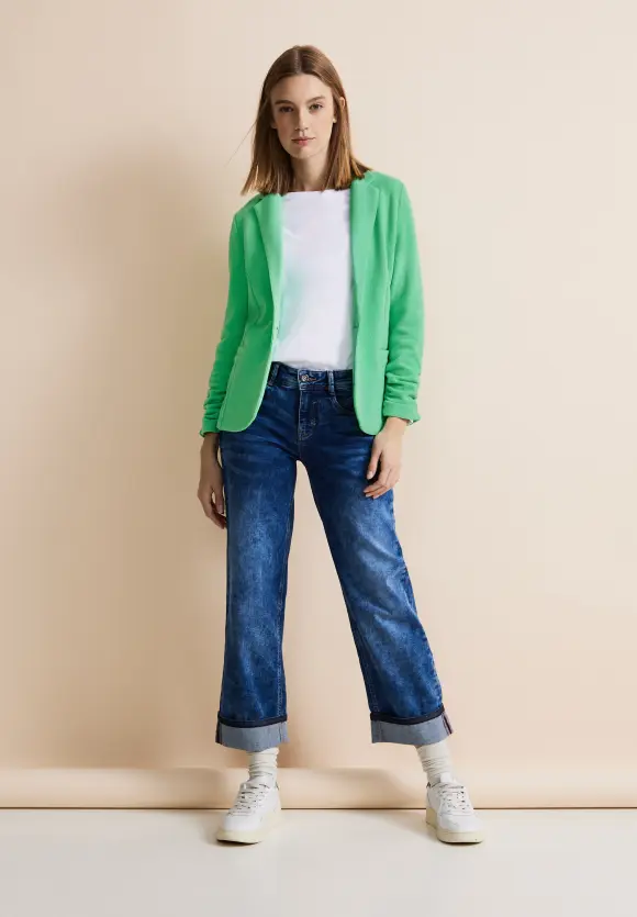 Basic Blazer mit Raffungen - soft grass green