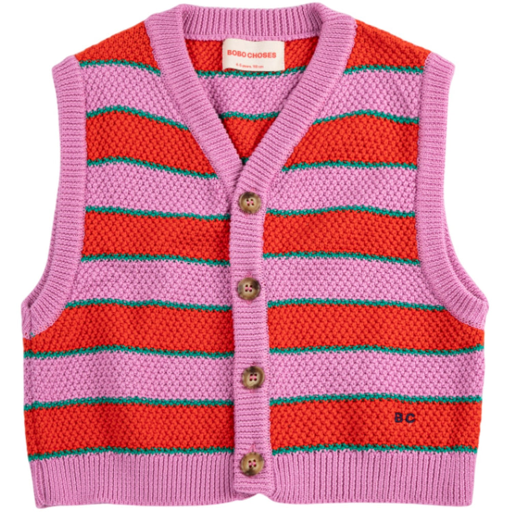 Køb Bobo Choses Purple Bc Striped Strikket Vest