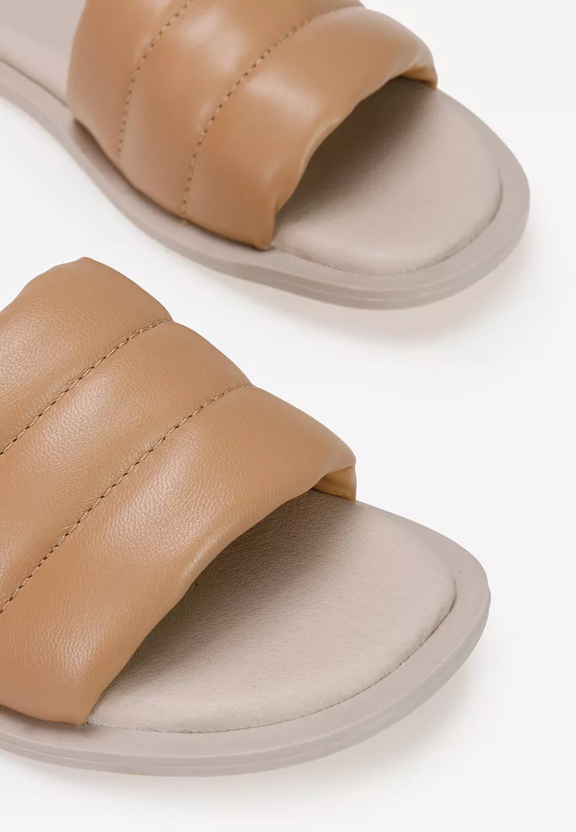 Mules femme en cuir beige Gijon V3