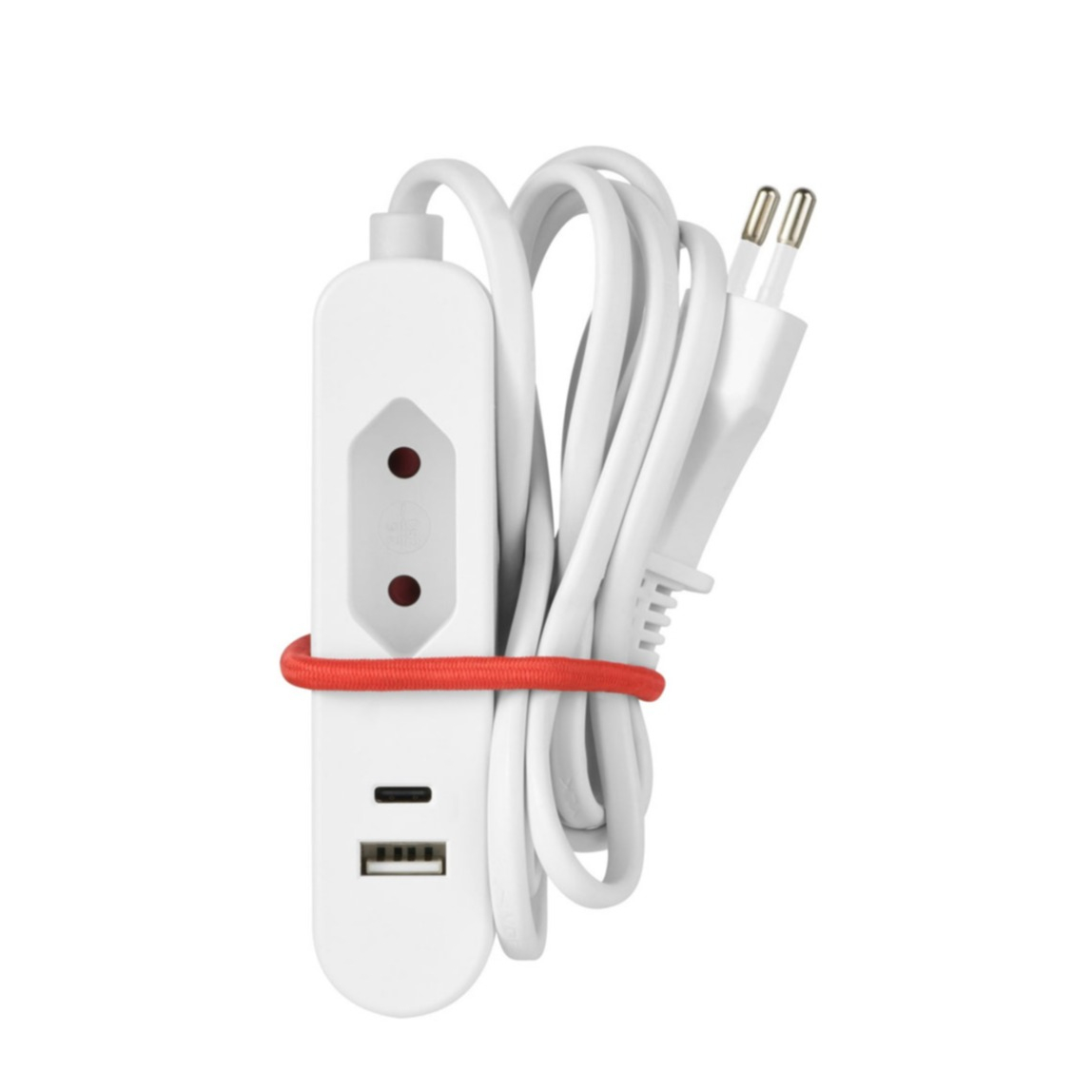 (1.5m) Travel Station Europe Steckdosenleiste Typ11 mit USB C und USB A Port (69.11351) - Weiss