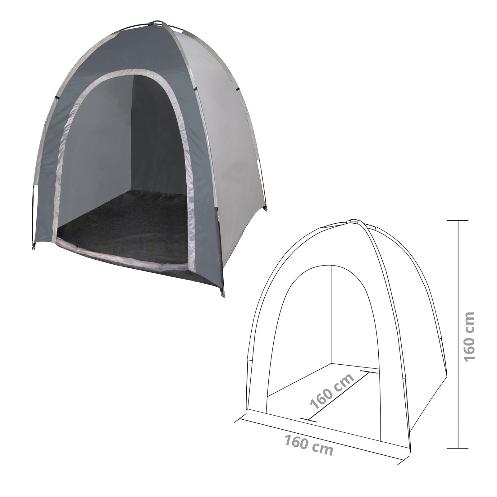 BO-CAMP Lagerzelt Gerätezelt Vorratszelt Beistell Zelt Umkleide Pavillon Camping