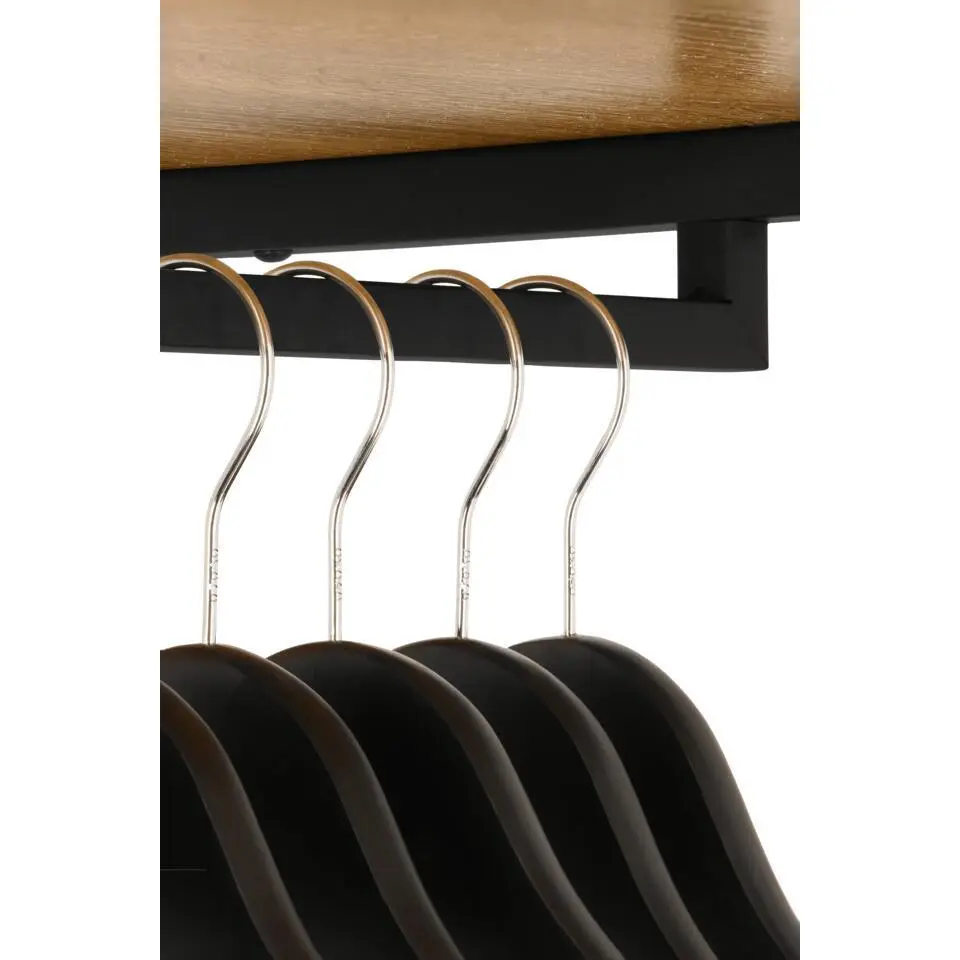 Kledingkast - Open Kast - 176x90x40 cm - MDF lichte Eik & Metaal