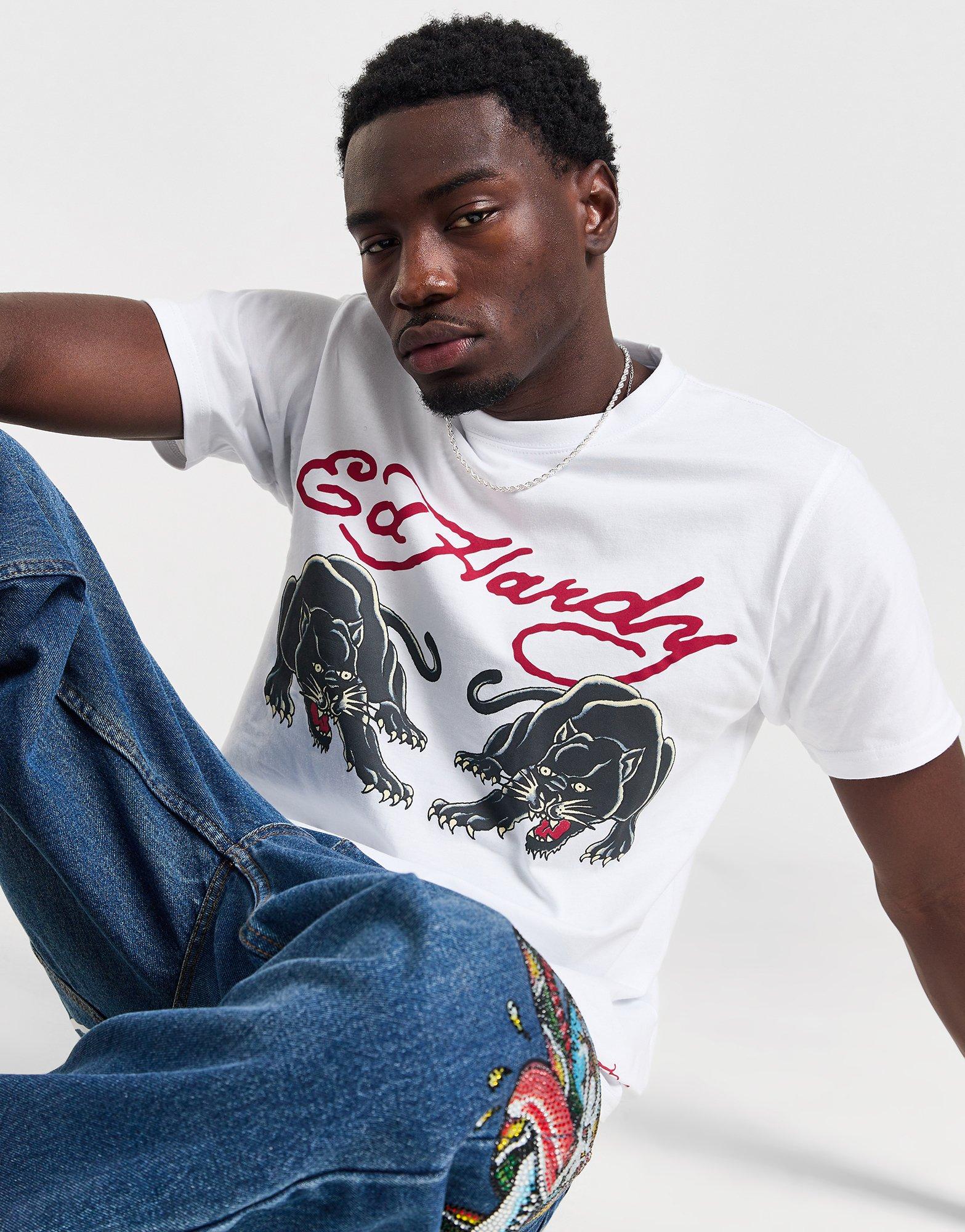 Ed Hardy T-shirt Double Panther Homme