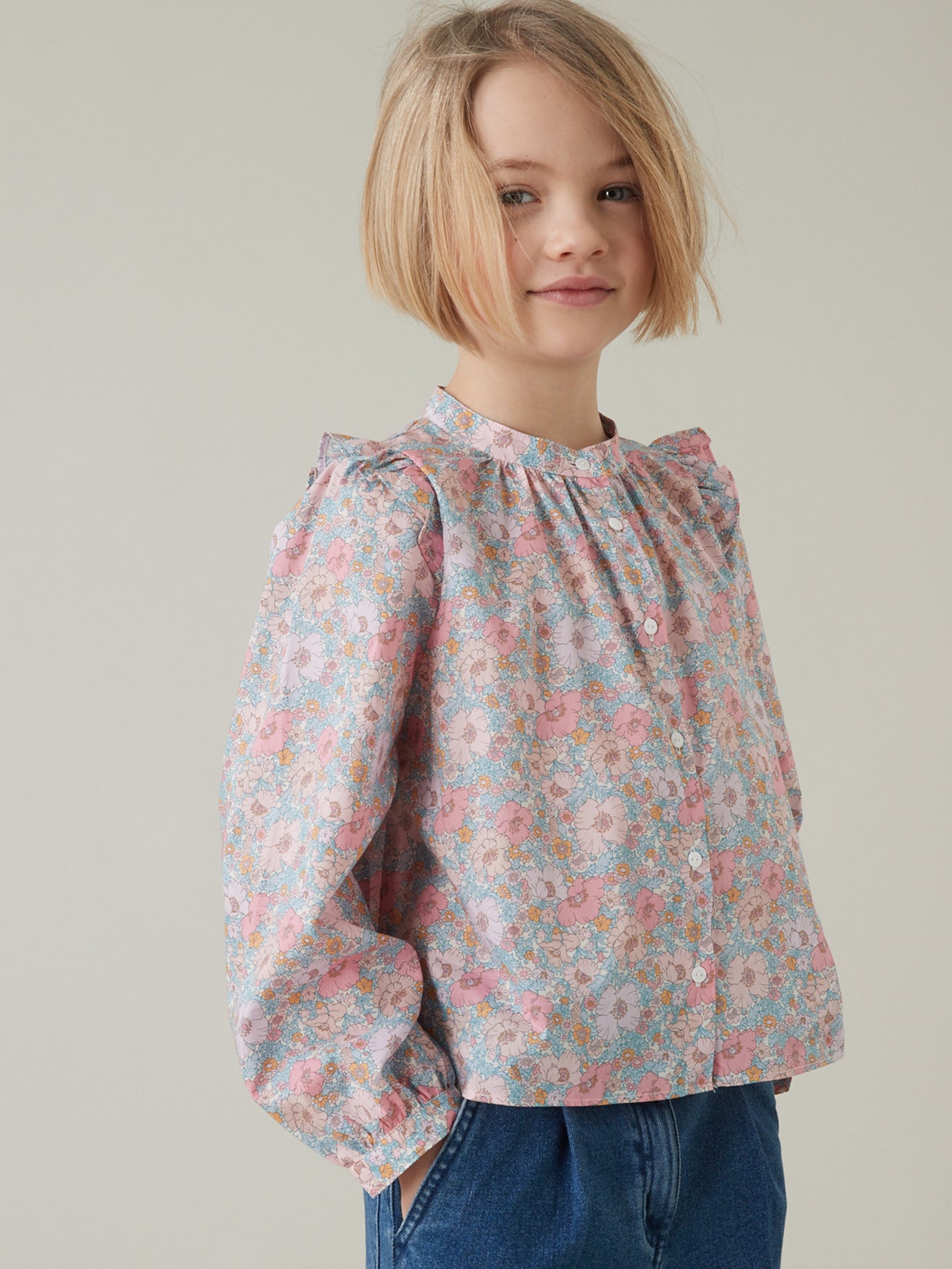 Blouse Fille en tissu Liberty Meadow Song