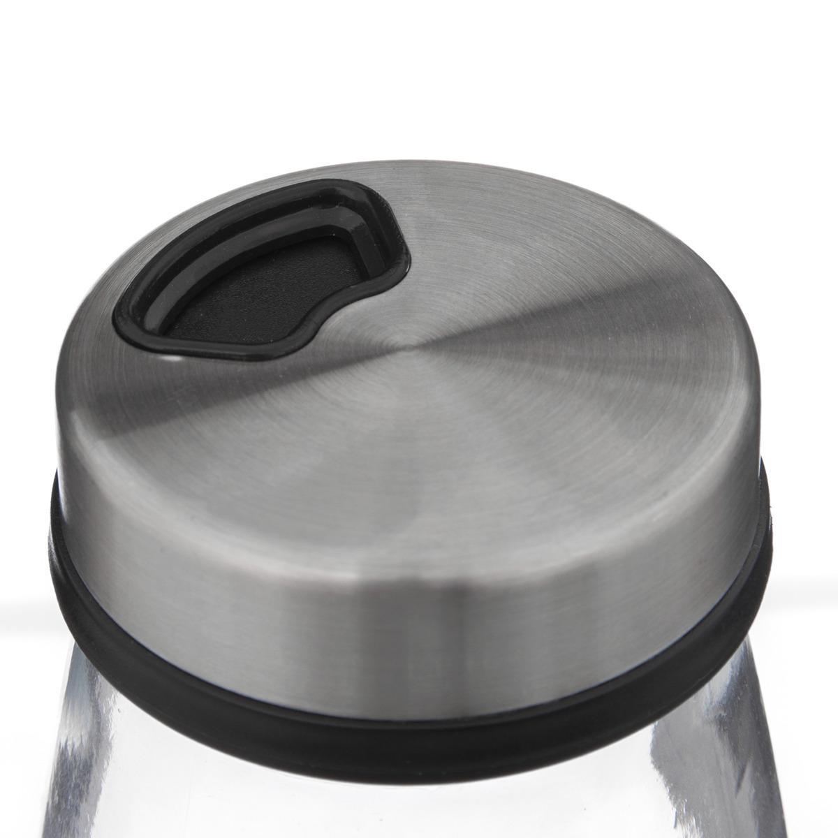 SET 3 BOCAUX EPICES VERRE ET INOX