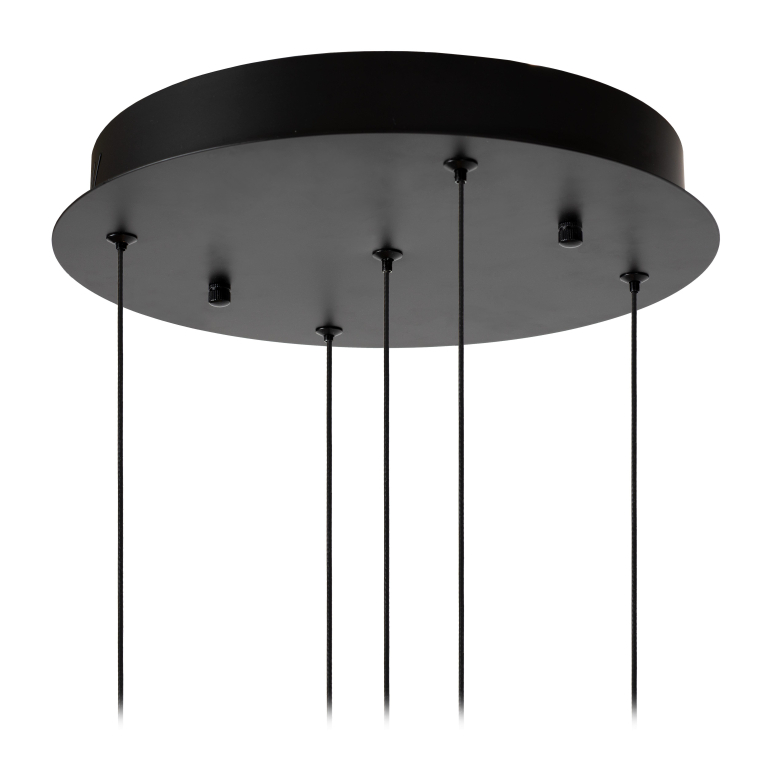 Lucide Sentubal cluster 5 hanglamp LED rond transparant/zwart