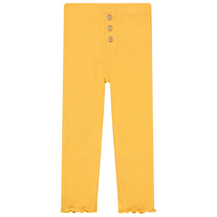 Legging en maille côtelée pour bébé fille - Moutarde