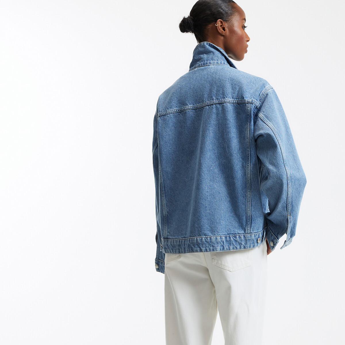 COLEÇÕES LA REDOUTE<br>Colete jeans oversized com botões