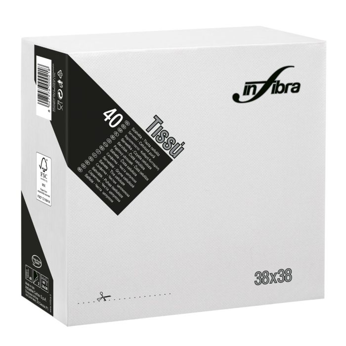 Servetten PTP wit 2-laags 38x38cm 1/4v 1440stuks (I-0456)