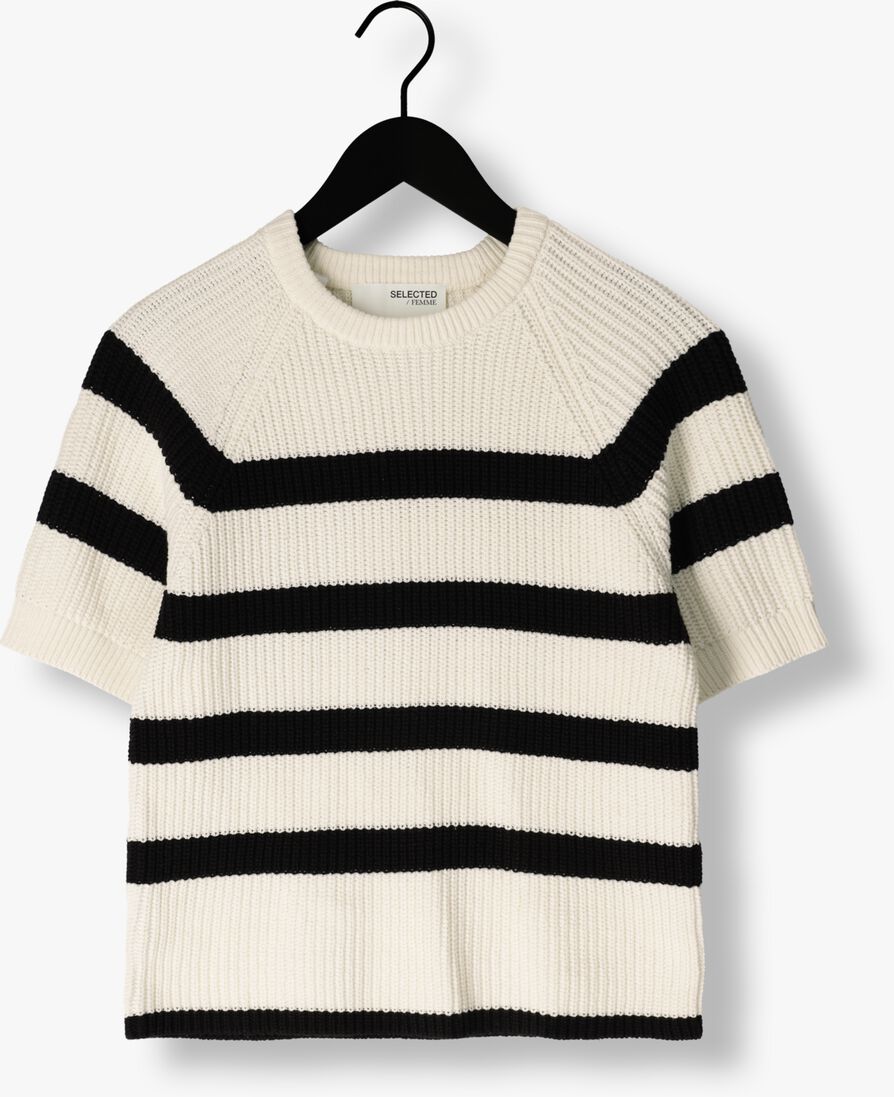 SELECTED FEMME witte selected femme trui slfbloomie ss knit o-neck