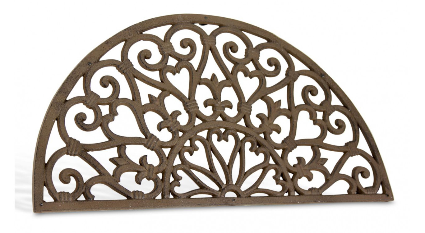 Paillasson demi lune fonte marron 62x2x33cm