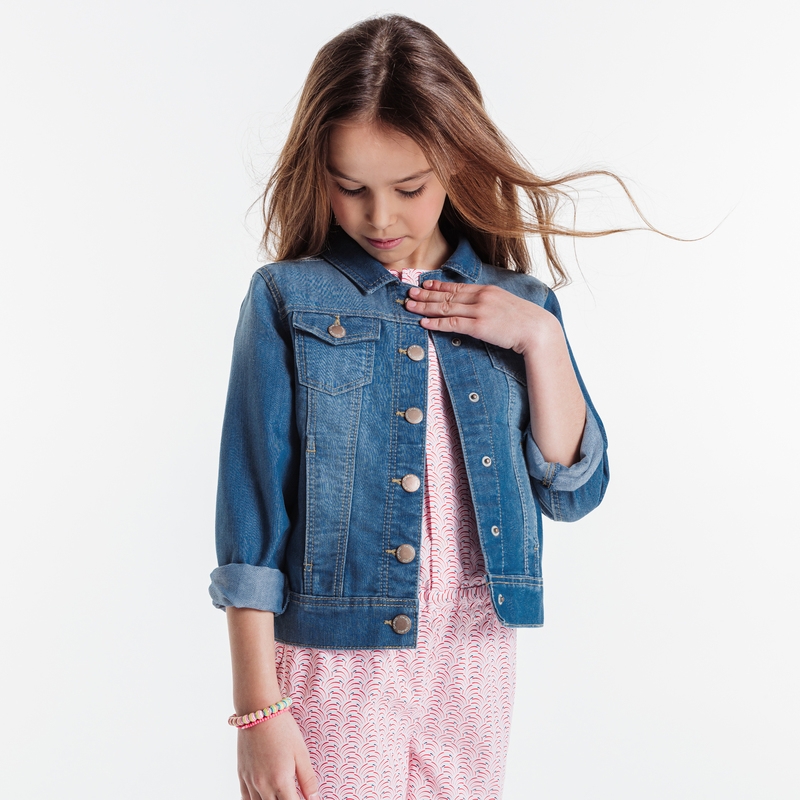 Veste en jean bleu fille