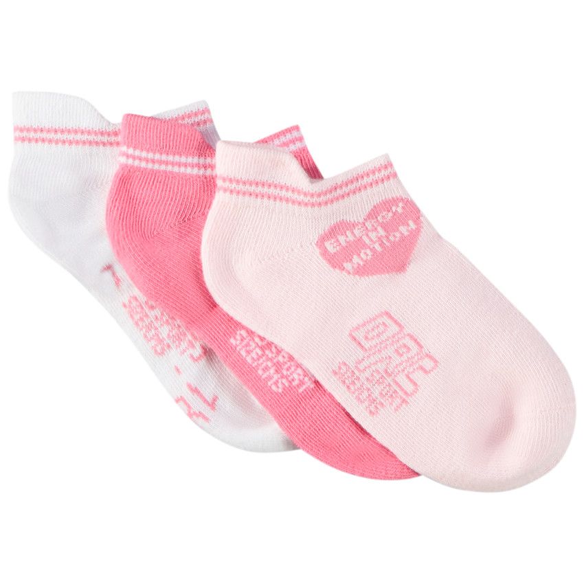 Lot de 3 paires de chaussettes de sport fantaisie pour fille - Multicolore