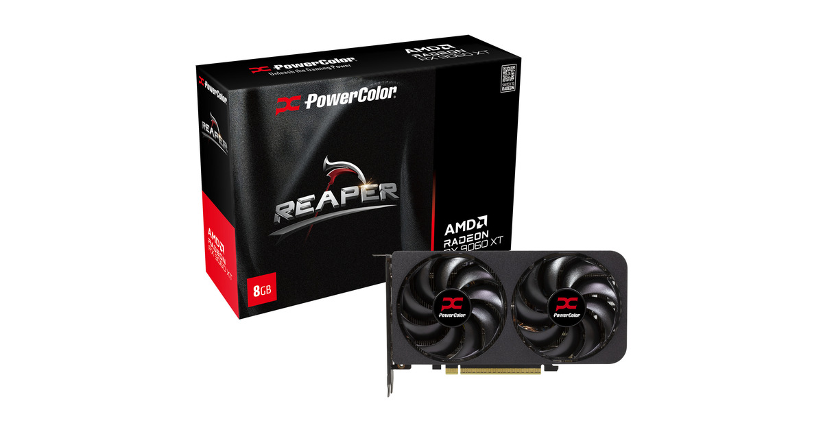 PowerColorRadeon RX 9060 XT Reaper 8GB grafische kaart  (2x DisplayPort, 1x HDMI)