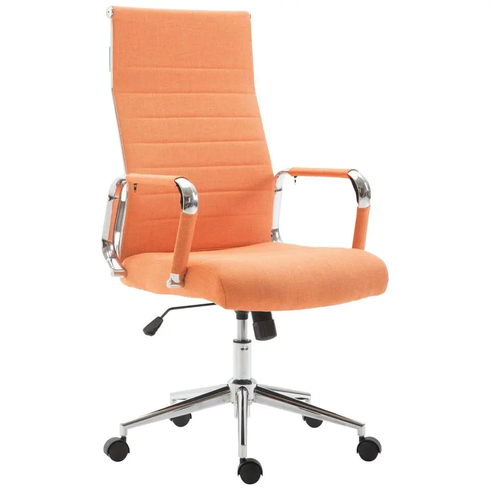 CLP Bureaustoel Kolumbus chroom Frame - Stof - oranje