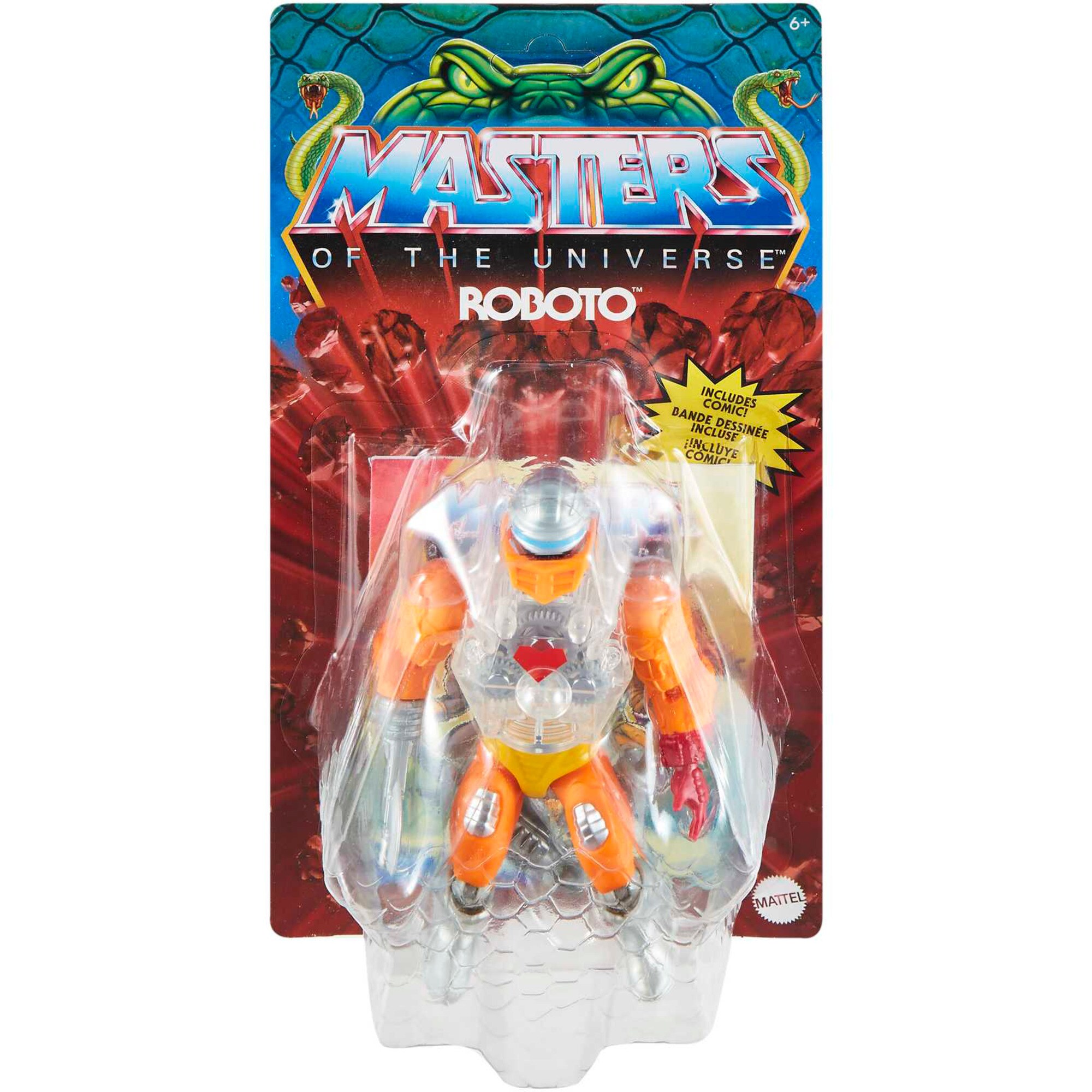 Mattel Spielfigur Masters of the Universe Origins Actionfigur Mini Comic Roboto