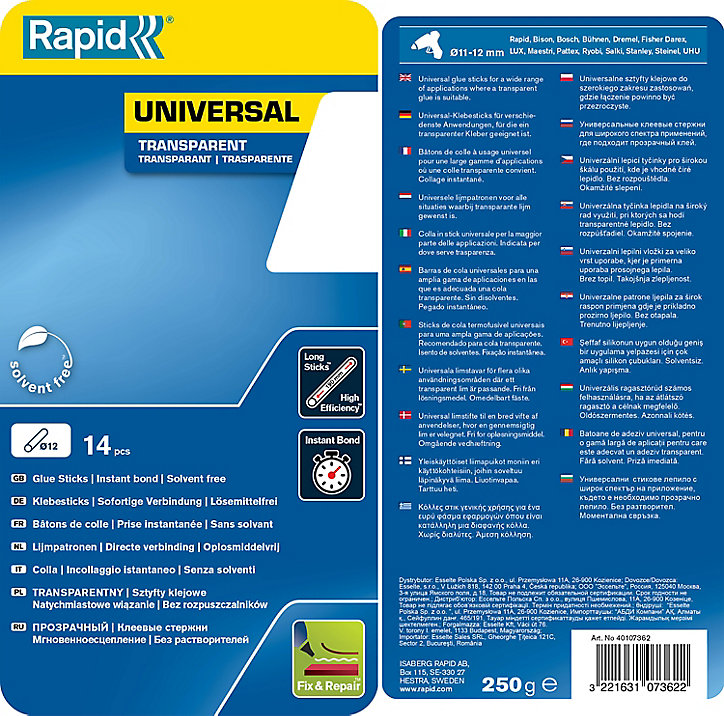 Colle transparente multi-usage ø12 mm Rapid