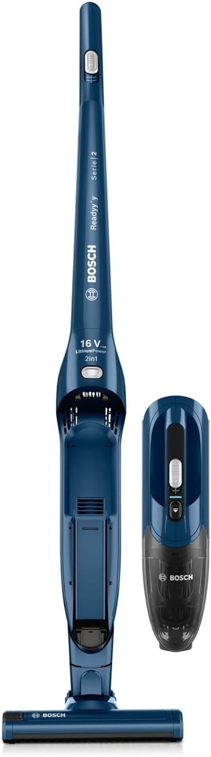 Bosch Readyy'y 16Vmax Serie | 2 - Wiederaufladbarer Staubsauger ohne Kabel, elektrischer Besen und Handstaubsauger 2in1, blau
