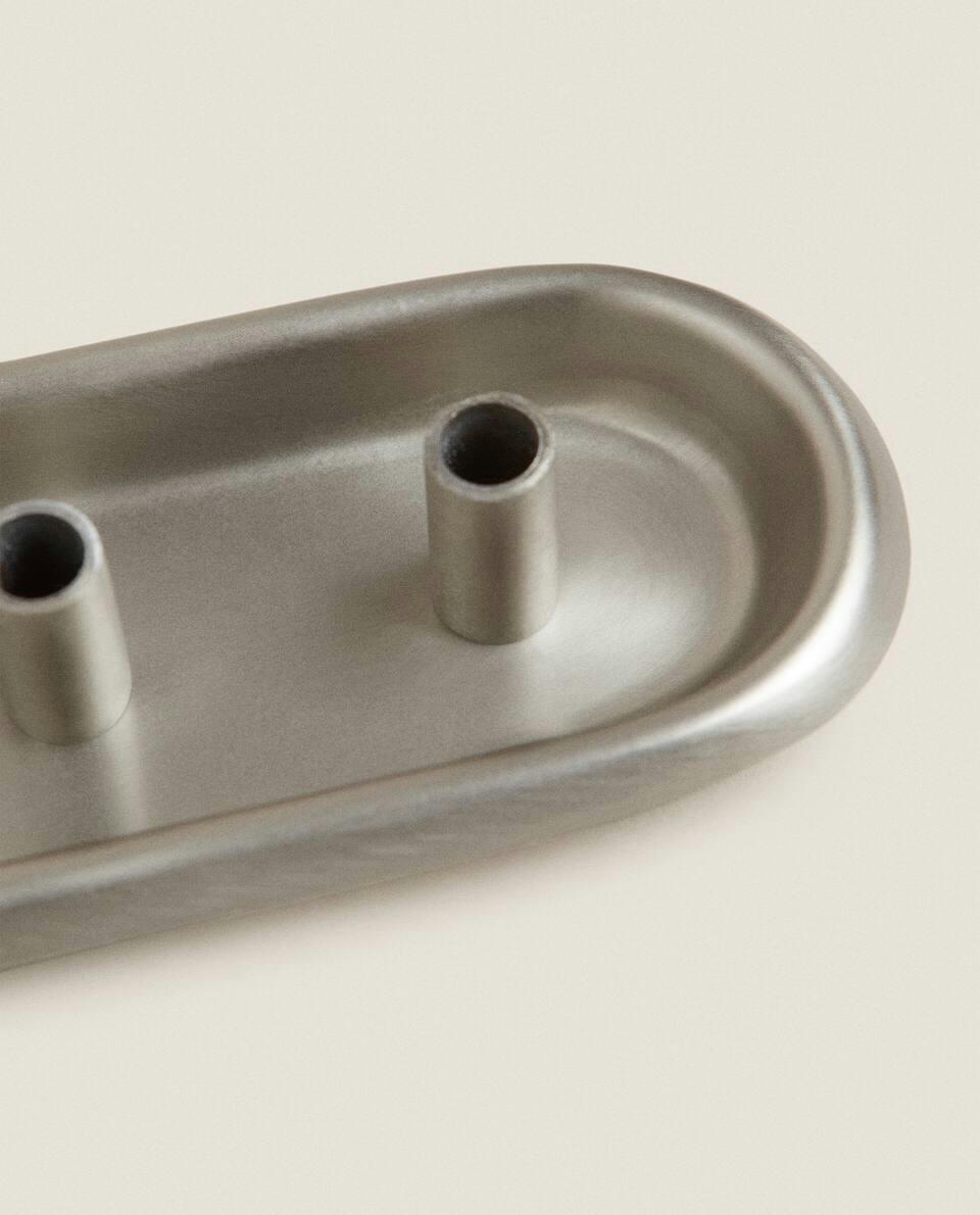 SUPORTE TRIPLO DE METAL PARA VELA DE CHÁ