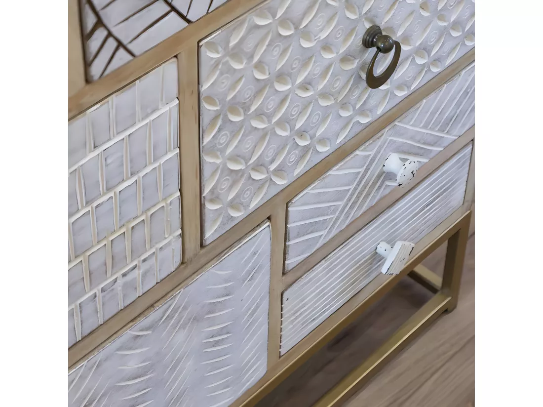 Commode en bois de manguier et métal Vic
