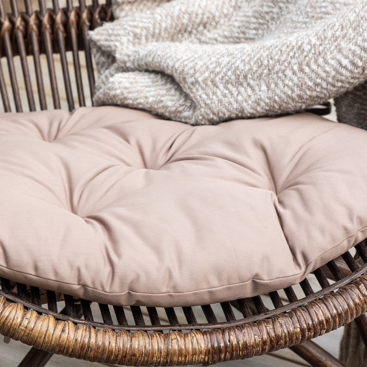 Tuin fauteuil Aida - met voetenbankje en zitkussen Donkerbruin