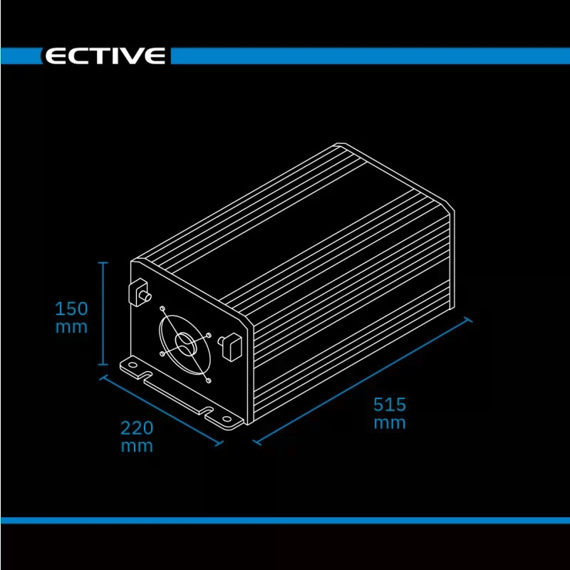 Ective CSI 25 Pro Sinus-Wechselrichter mit Netzvorrangschaltung und Ladegerät 12V 2500W