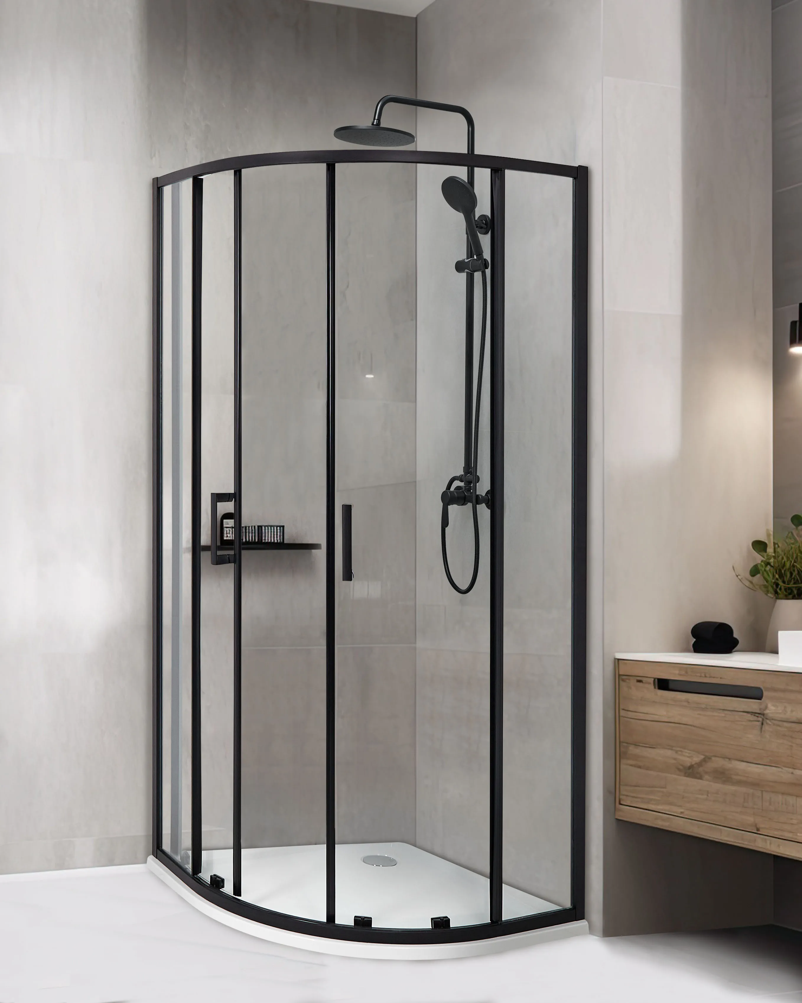 Douchecabine JUKATAN 90 x 90 x 185 cm Zwart