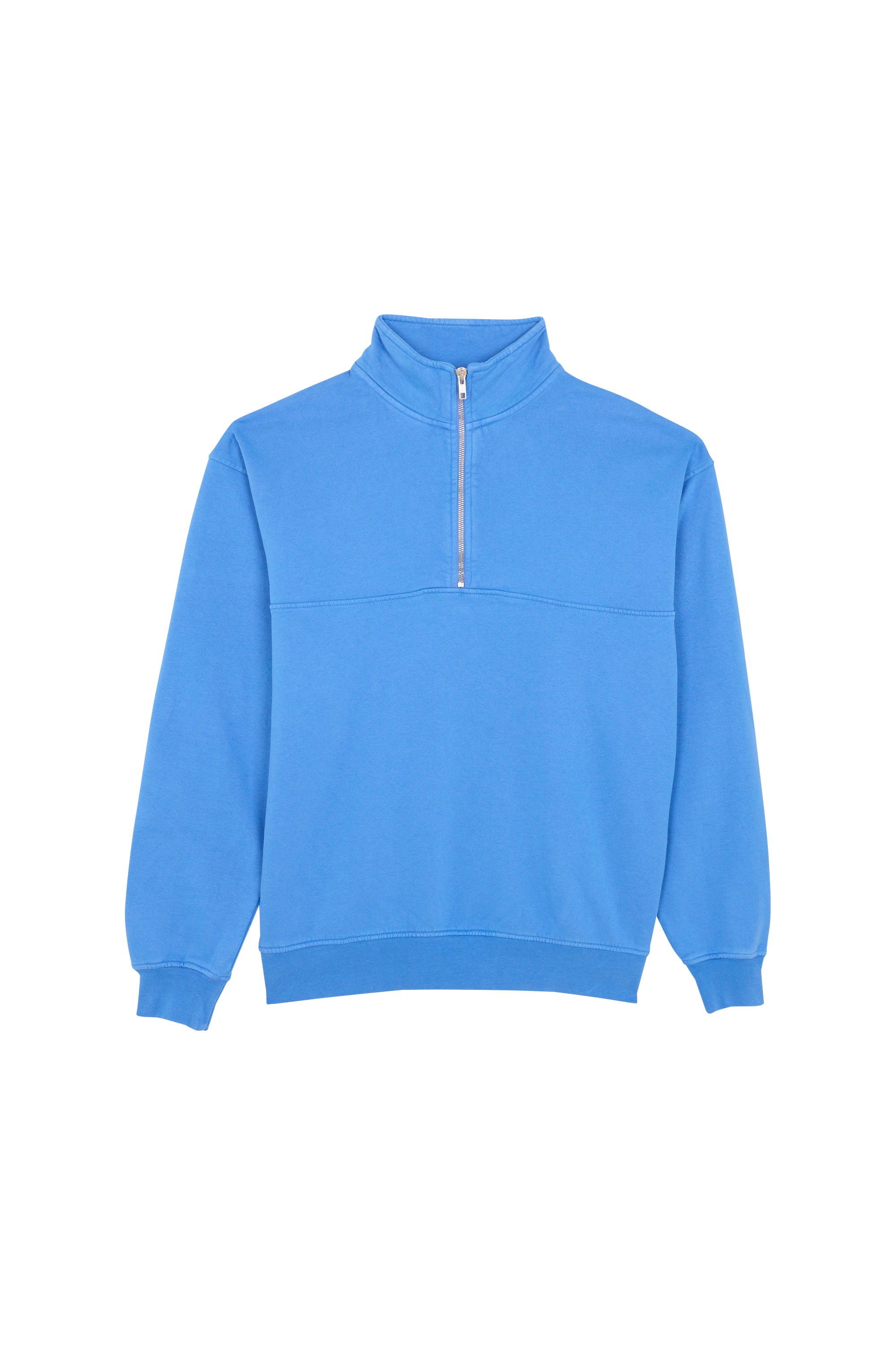 COLORFUL STANDARD Sweatshirt Organic Quarter Zip Bleu