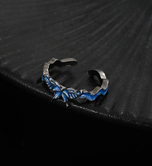 Lilafey - Open ring met vlinderglazuur
