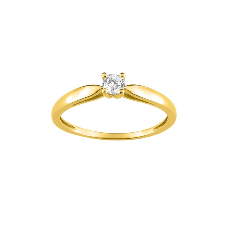 Bague Femme - Or 18 Carats - Diamant 0,15 Carats