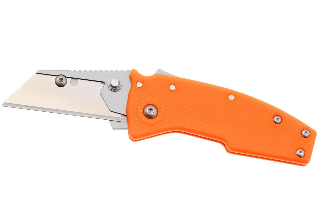 Demko Razor-Shark, RAZOR-SHARK-ORANGE, Satin Stainless Steel, Orange GRN utility zakmes