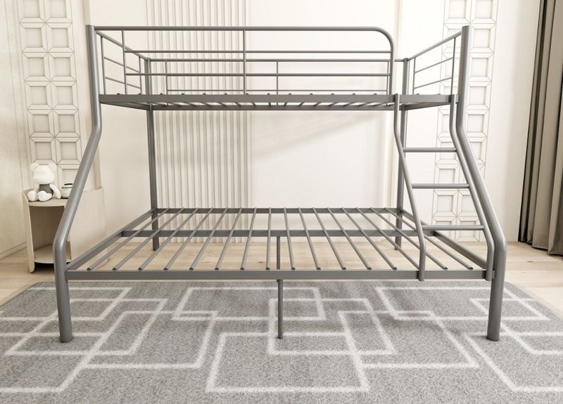 Stapelbed - Triobed - Zilver-grijs - 3 Persoons - Metalen Frame