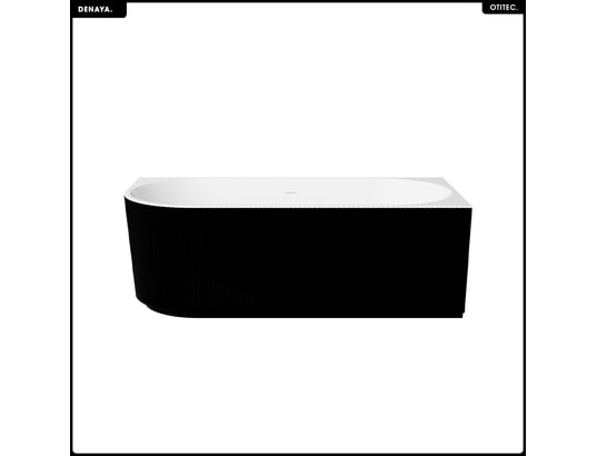 OTITEC - Baignoire asymétrique - 150 x 75 cm - droite - avec siphon c...