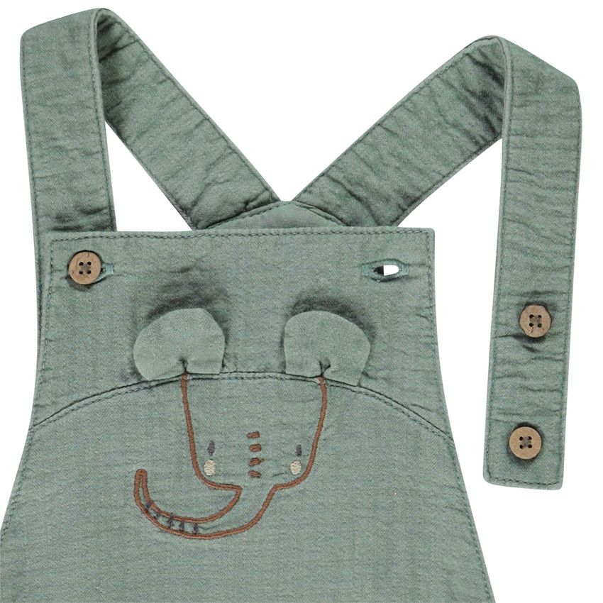 Ensemble 2 pièces à salopette pour bébé garçon - Ecru