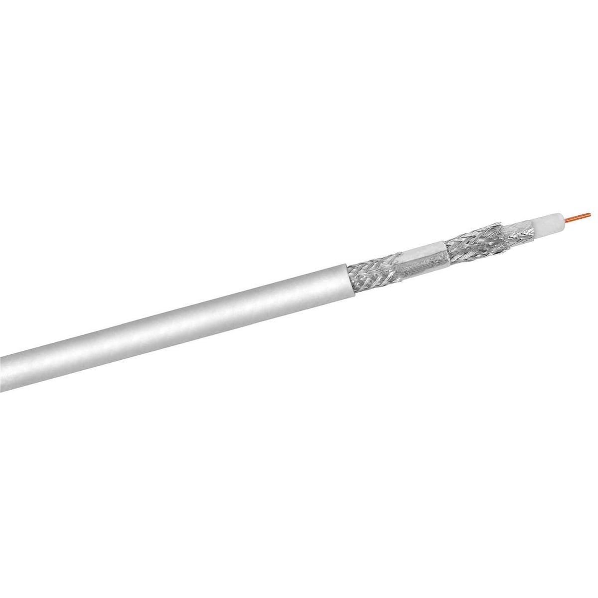 Goobay 120 dB koaksial antennekabel, 4x skjermet, CCS, 100 m, hvit