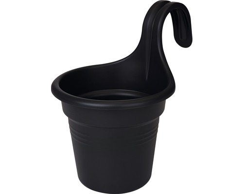 elho Green Basics kunststof plantenpotset, Ø 18 cm, H 26 cm, zwart, inclusief houder en schotel