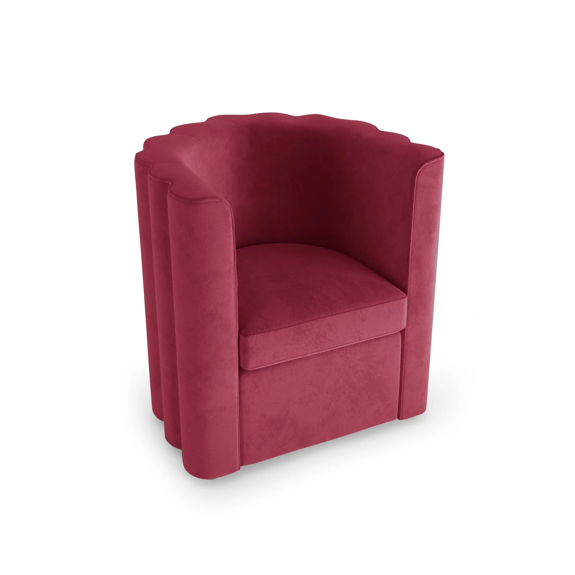 FRIDA - Fauteuil vintage en velours | Rouge