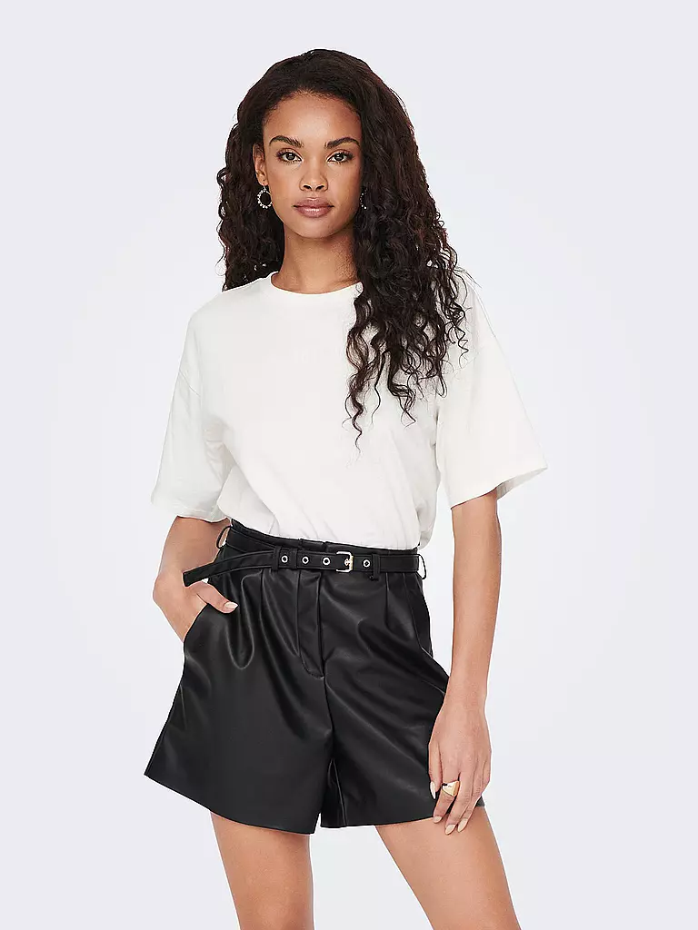 ONLY Shorts in Lederoptik ONLHEIDI schwarz