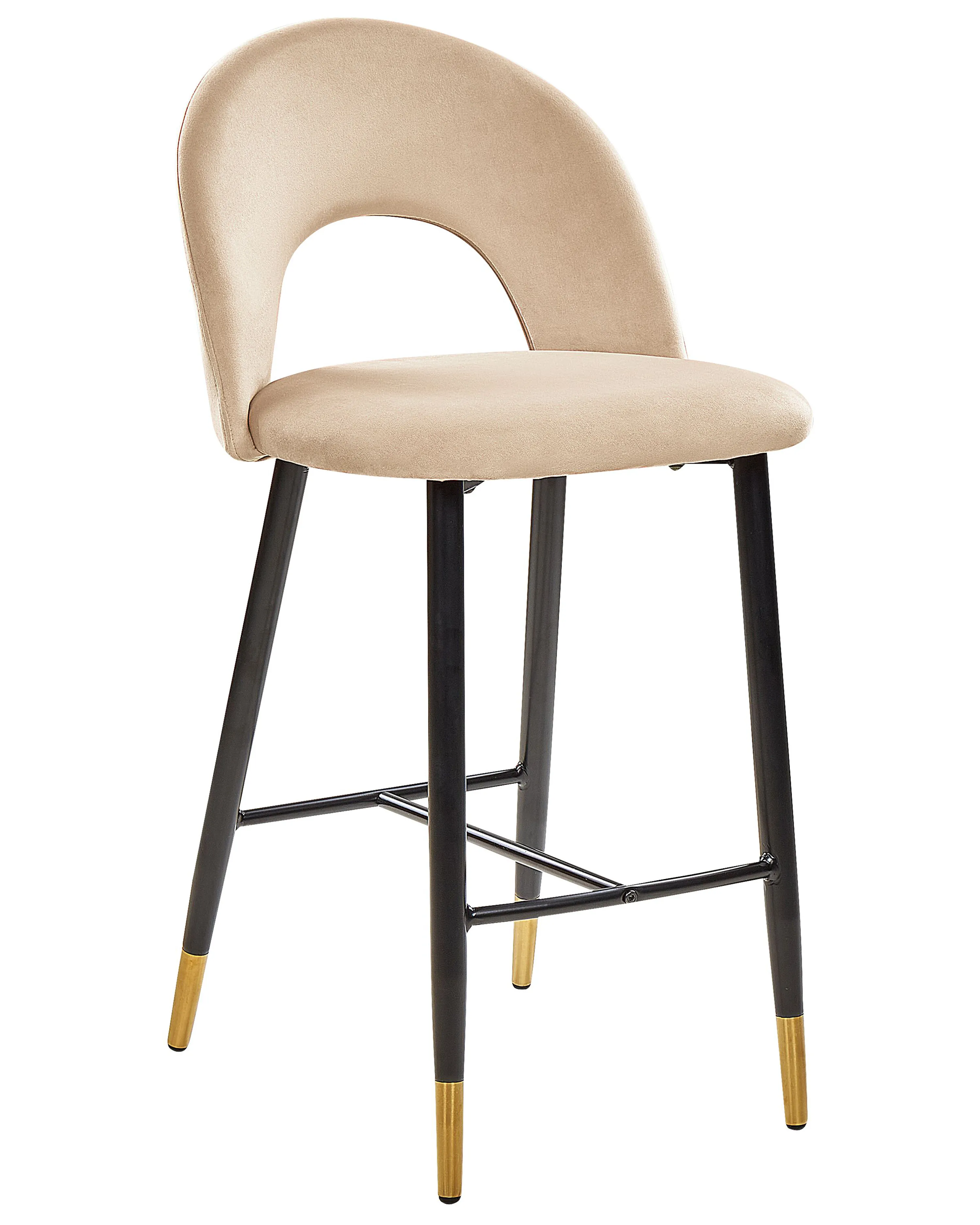 Set van 2 barstoelen FALTON Fluweel Beige