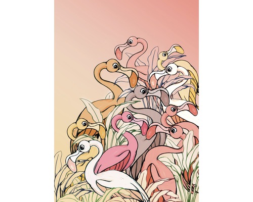 Vliesbehang DX4-012 Disney Edition 4 Flamingo's en Lilly's 4-delige set 200 x 280 cm