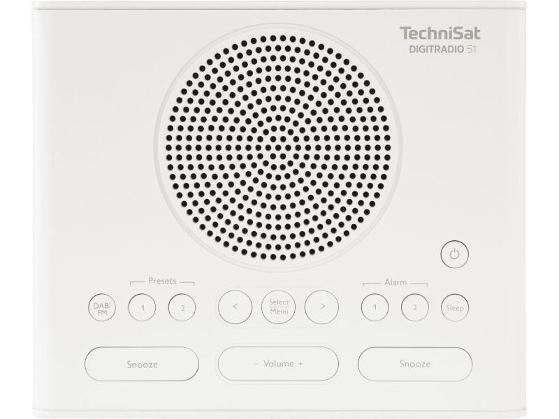 Technisat DigitRadio 51 Weiss DAB /UKW-Uhrenradio mit grossem LC-Display