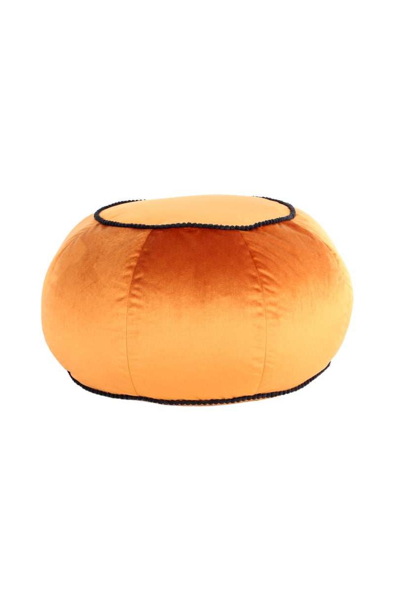 Poefkruk, fluweelzacht, oosters design, brons, rond, Ø 65 cm