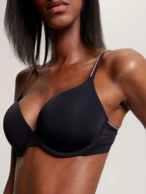 Sutiã Push-Up Acolchoado com Renda e Listras Globais