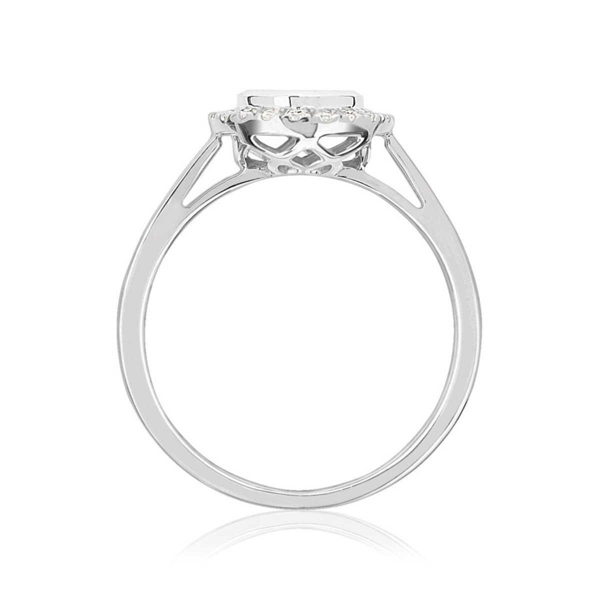 Bague or 750 blanc diamants synthétiques 0.50 carat