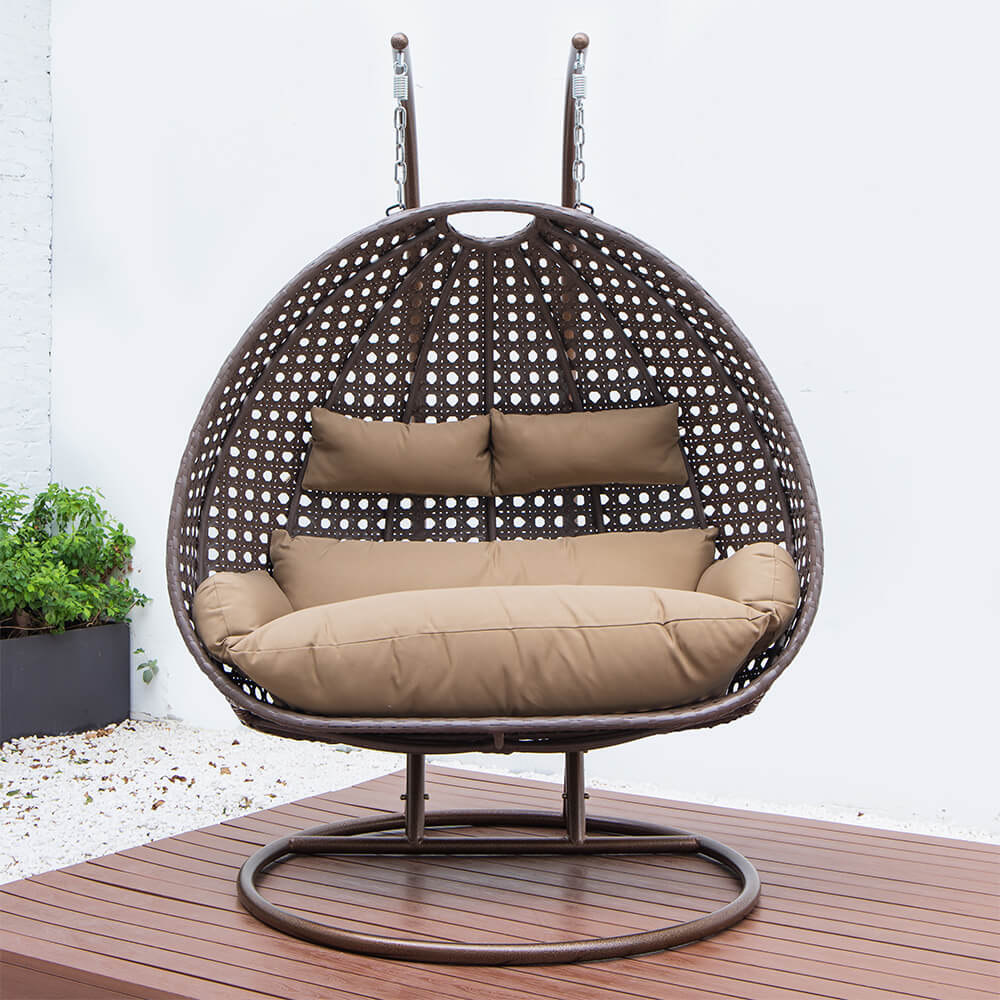 Home Deluxe Polyrattan Hängesessel «Twin» inkl. Regenabdeckung | versch. Farben